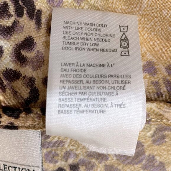 Vintage Premiere Collection Gold Brown Animal Print Satin Maxi Sleep Dress L - Picture 4 of 13